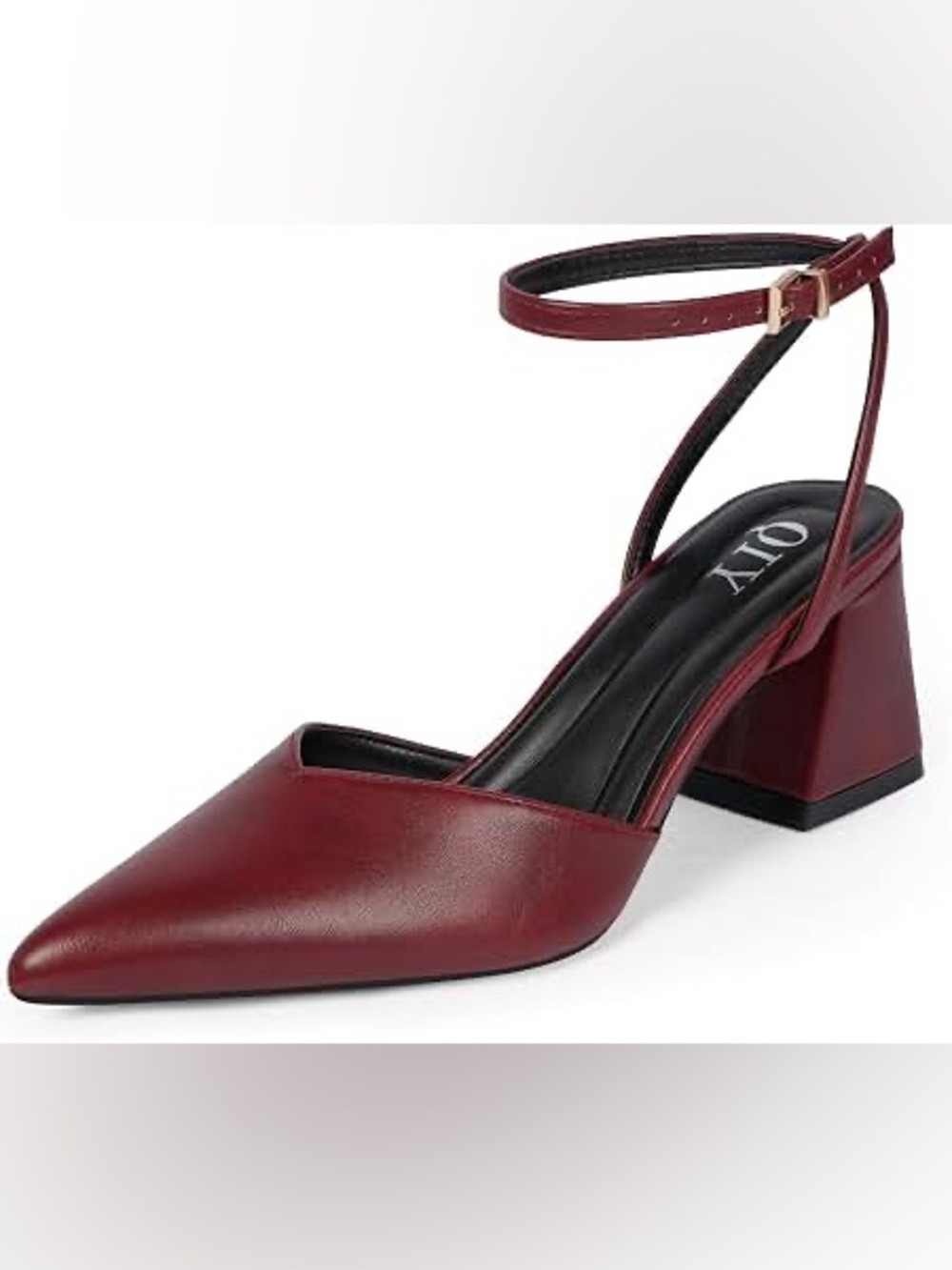 Jenn Ardor Wine Pointed Slingback Block Heels